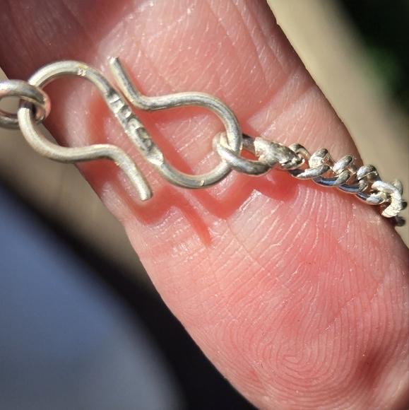 Pink Agate slice sterling Necklace 10"/20" - Picture 6 of 7